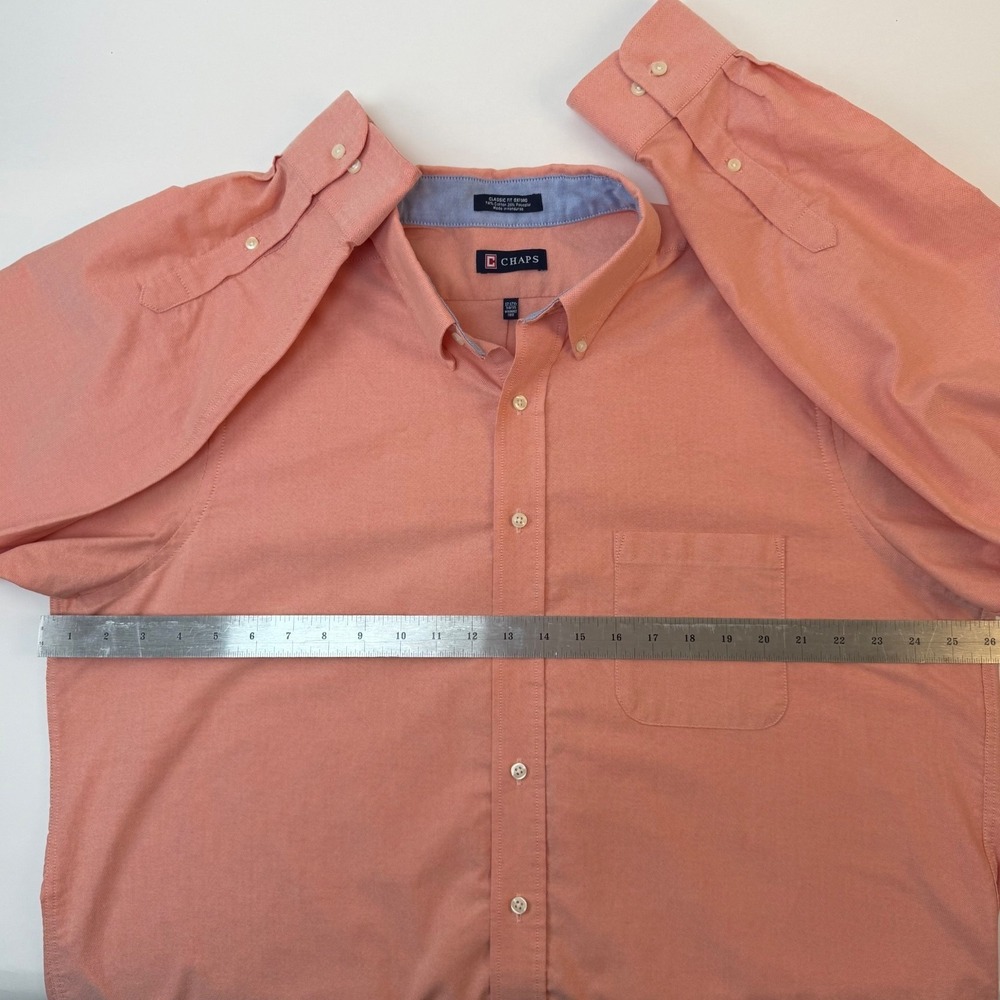 Lot of 2 1-Chaps & 1 Merona Mens XL Cotton Button Down Shirts with front Pocket - Picture 6 of 16